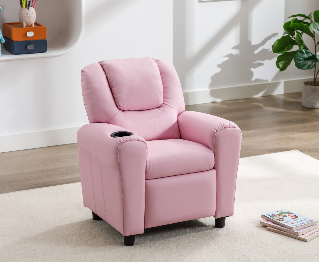 Kids Recliners Armchair with Cup Holder - 3 Colours