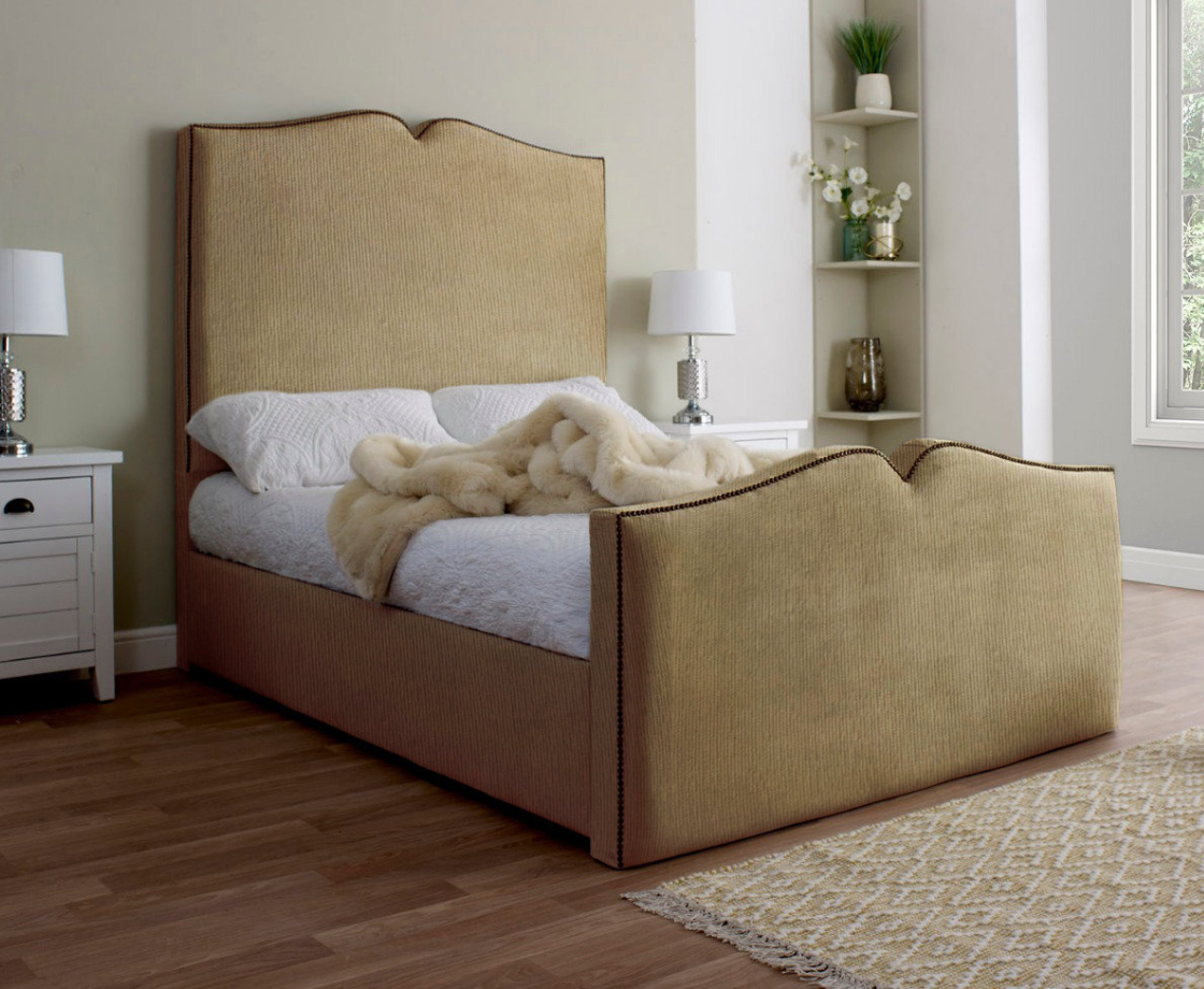 Love Heart 6ft Superking Bed Frame - Velvet Cream