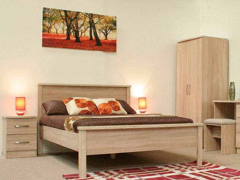 Lungo Mid Oak 1 Door Robe Shelved