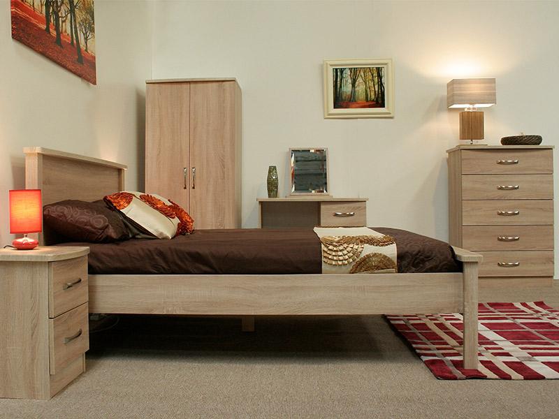 Lungo Mid Oak 2 Door Robe Shelved