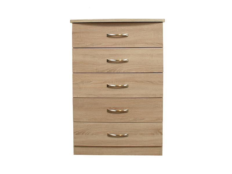 Lungo Mid Oak 5 Drawer Chest