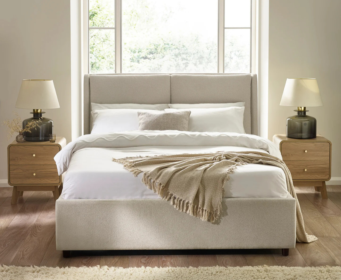 Maddix 5ft Kingsize Ottoman Bed - Beige