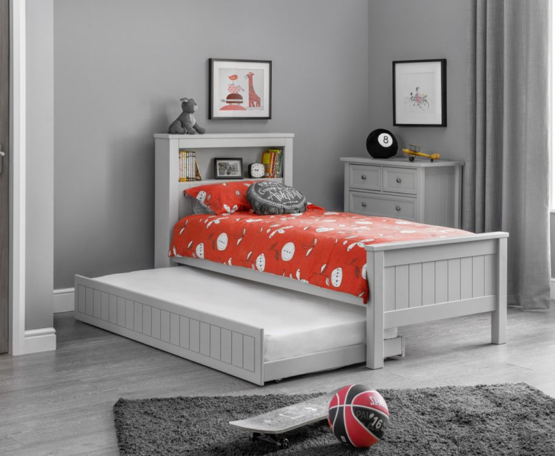 Maine Bookcase Bed 90cm - Dove Grey