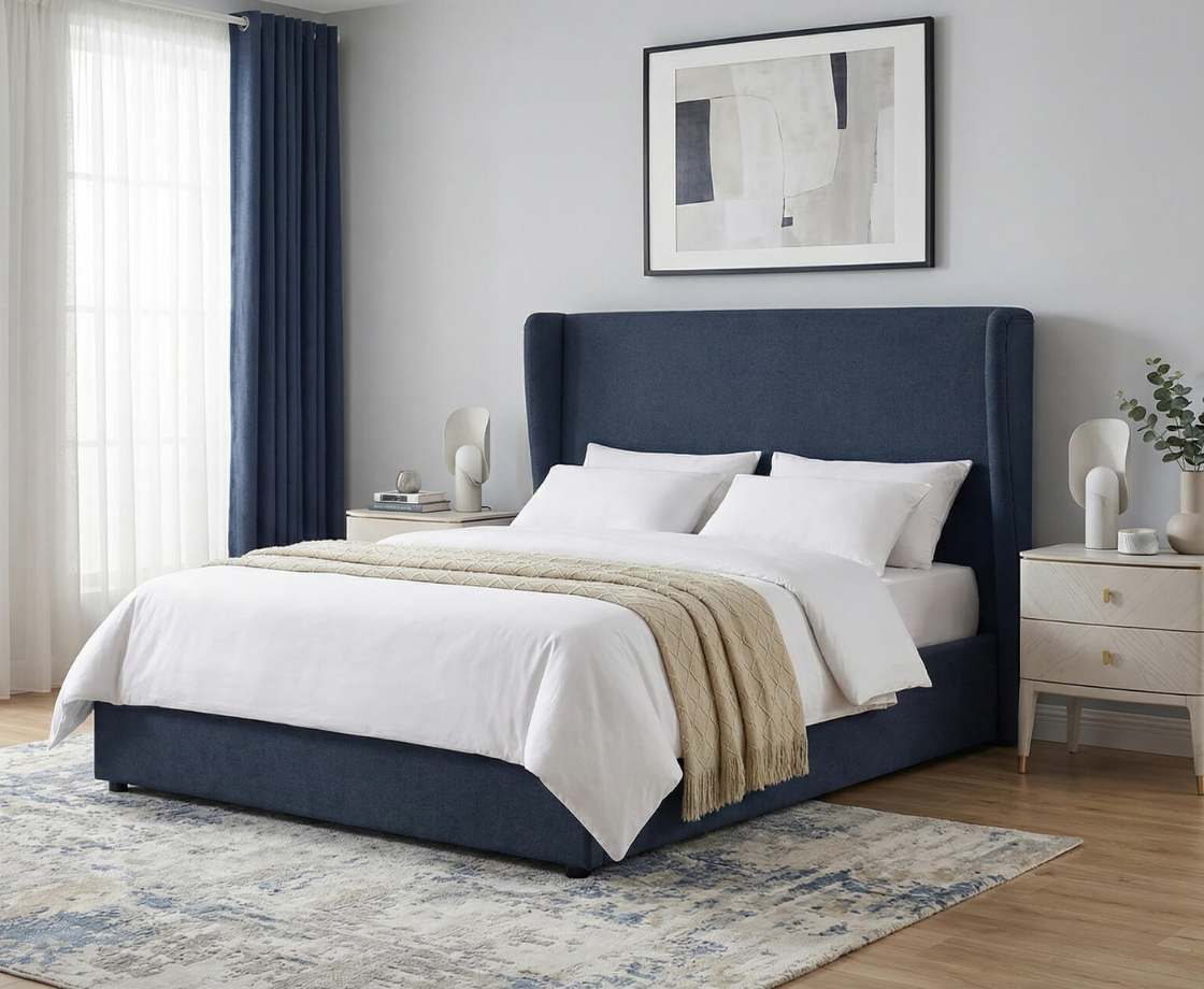Matilda 6ft Ottoman Bed - Navy