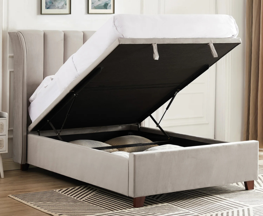 Mia 4ft6 Kingsize Ottoman Bed Frame - Taupe