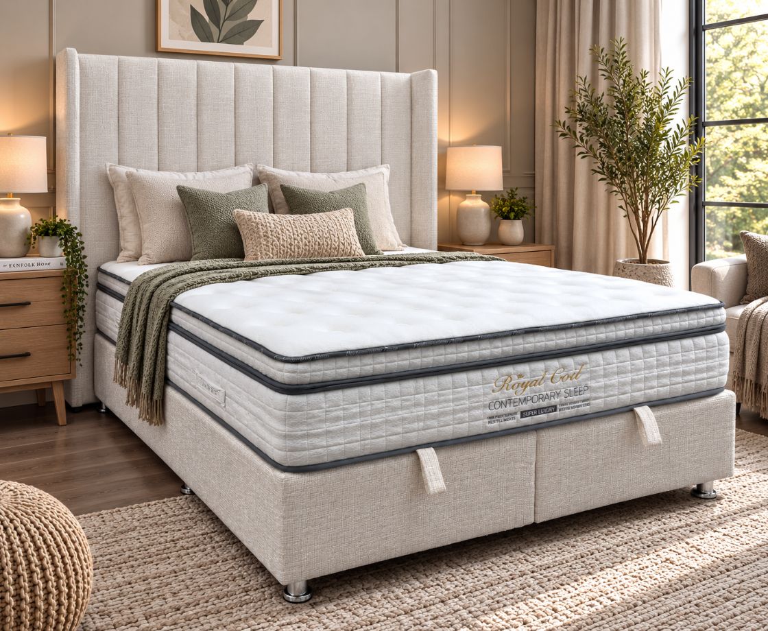 Molly 4ft6 Double Ottoman Bed - Beige