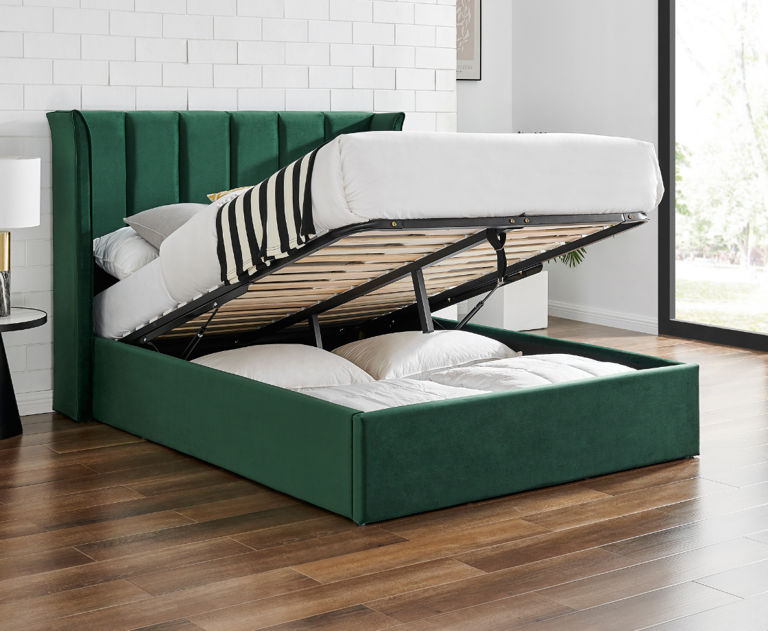 Polaris 4ft6 Double Ottoman Bed Frame - Emerald