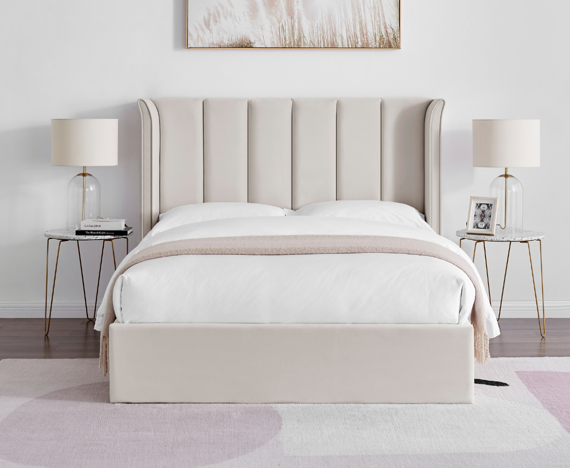 Polaris 4ft6 Double Ottoman Bed Frame - Beige