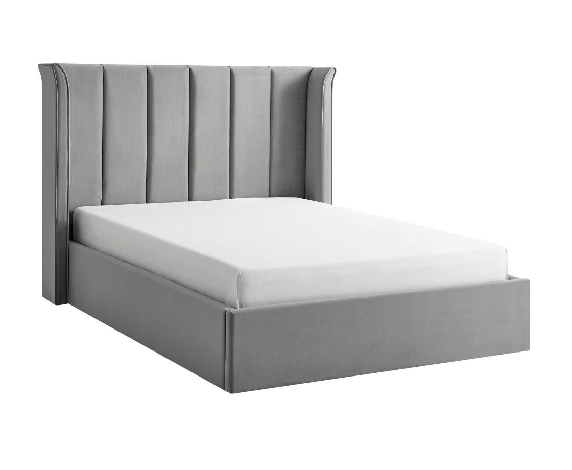 Polaris 5ft Kingsize Ottoman Bed Frame - Silver