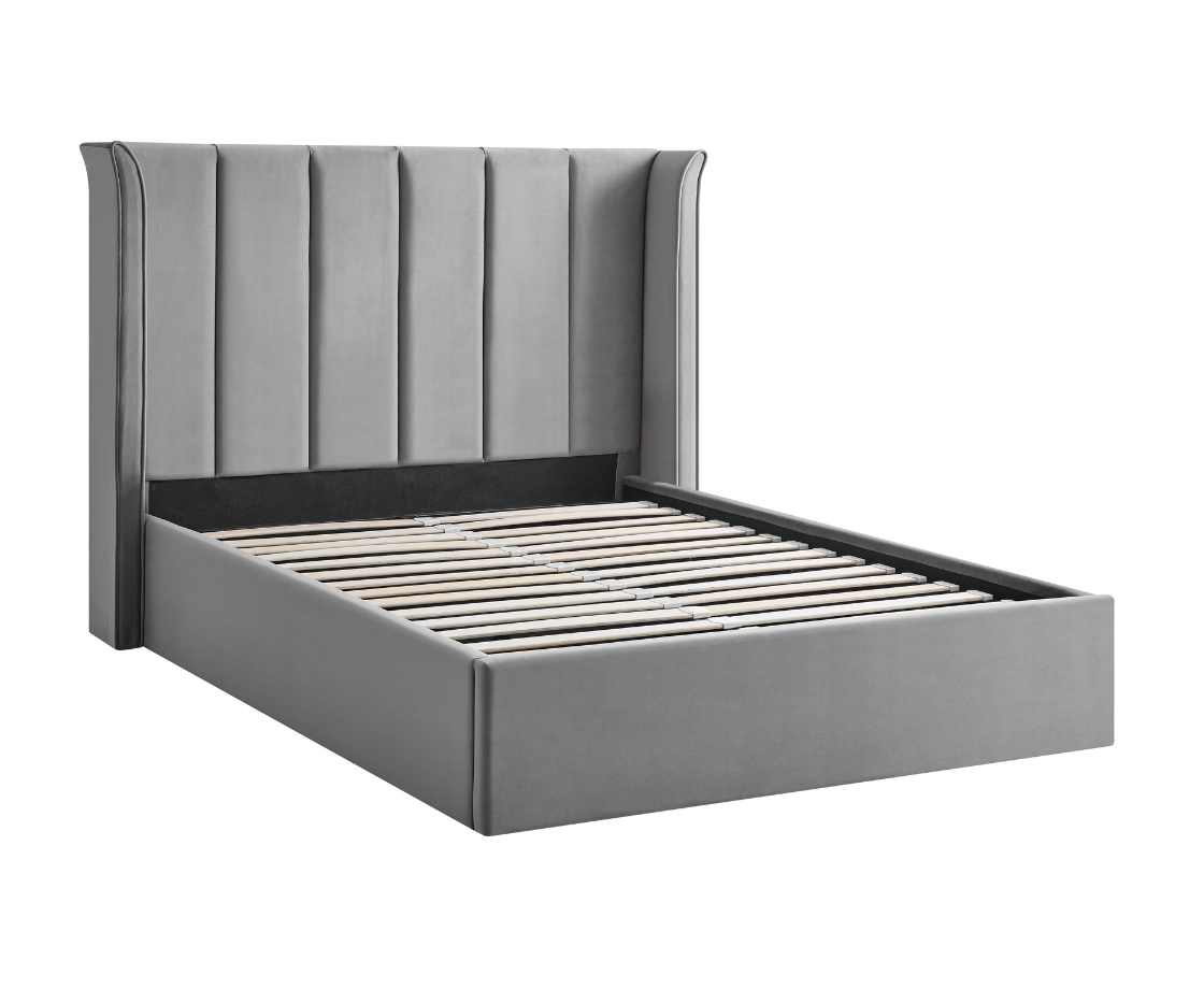 Polaris 5ft Kingsize Ottoman Bed Frame - Silver