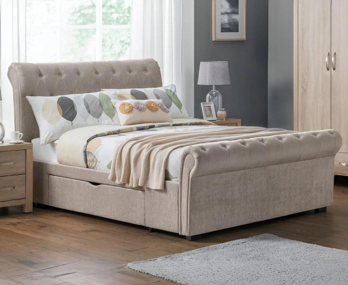 Ravello 5ft Drawer Bed Frame - Beige