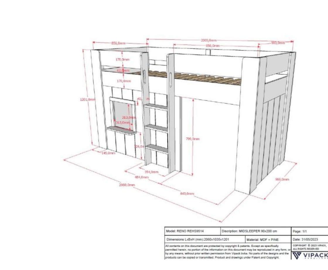 Rhia Midsleeper - White