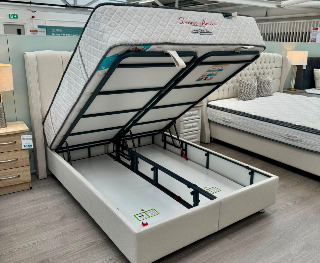 Roma 5ft Kingsize Ottoman Bed Frame - Beige