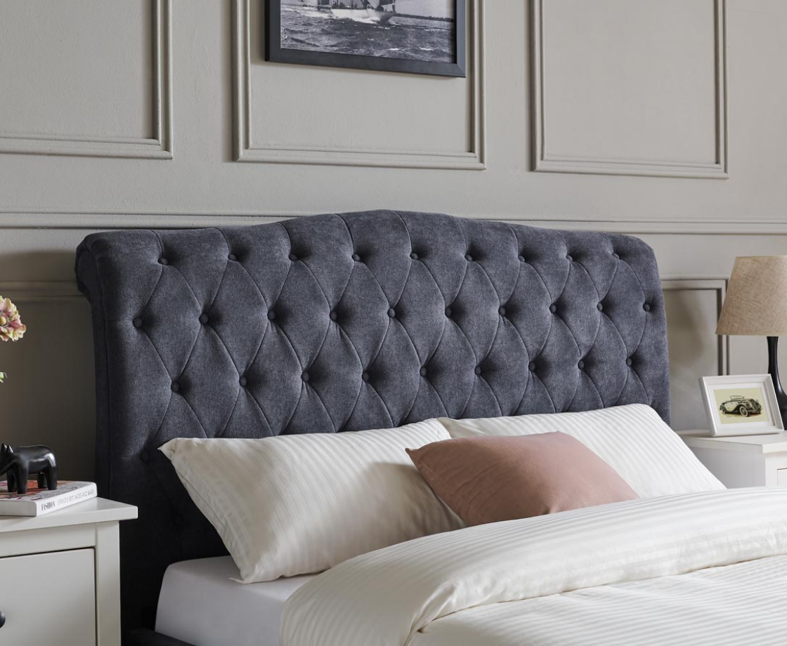 Riley Storage 4ft6 Double Bed Frame - Dark Grey