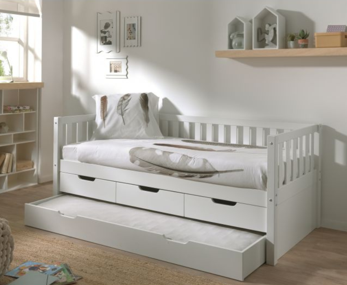 Sleepz Captain Bed with Drawers - White