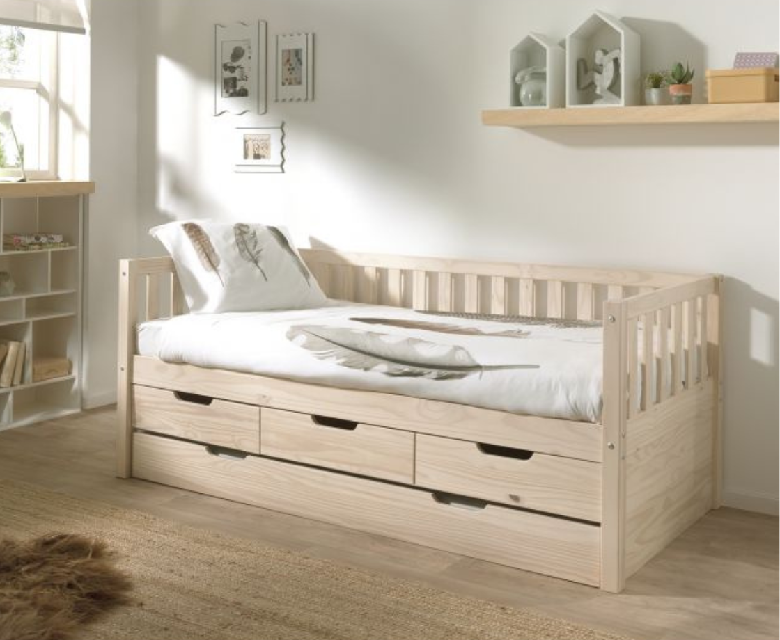 Sleepz Captain Bed with Drawers - Milky Pine
