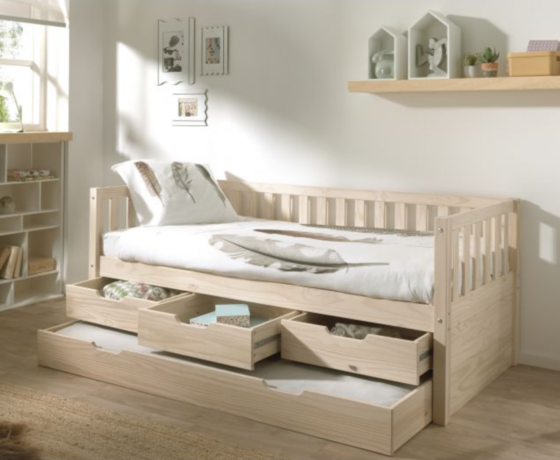 Sleepz Captain Bed with Drawers - Milky Pine