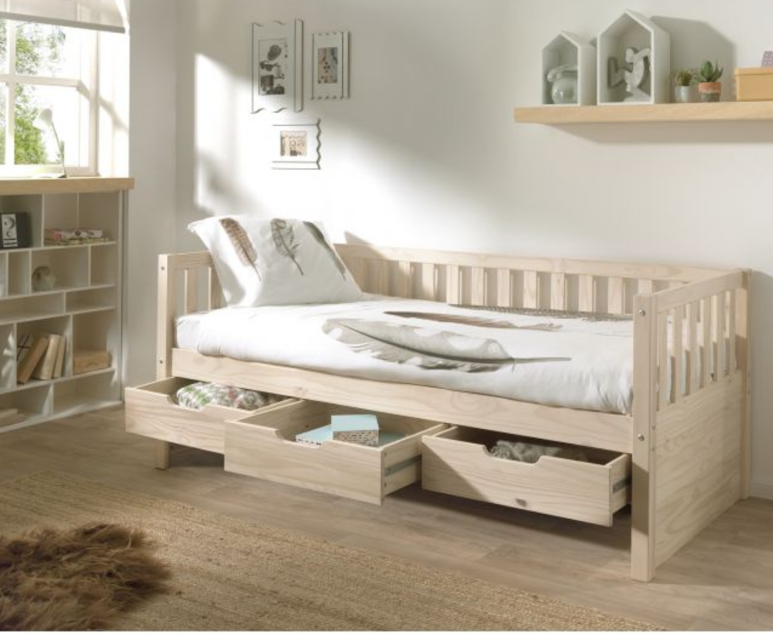 Sleepz Captain Bed with Drawers - Milky Pine