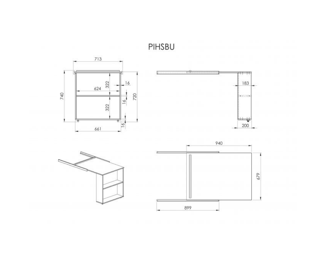 Snowy Midsleeper with Slanted Ladder - White