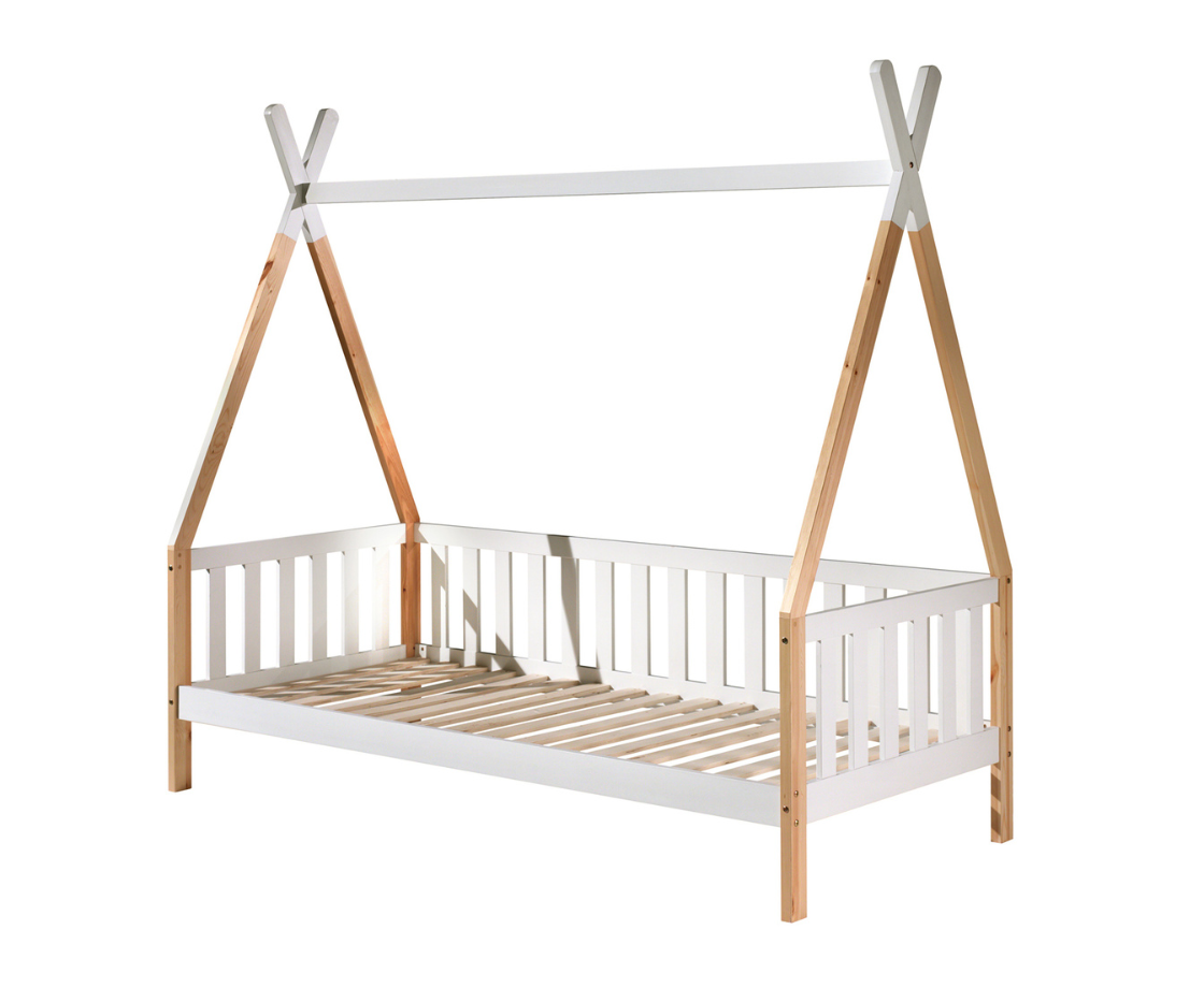 Tipi Bed 90x200cm with gate - White