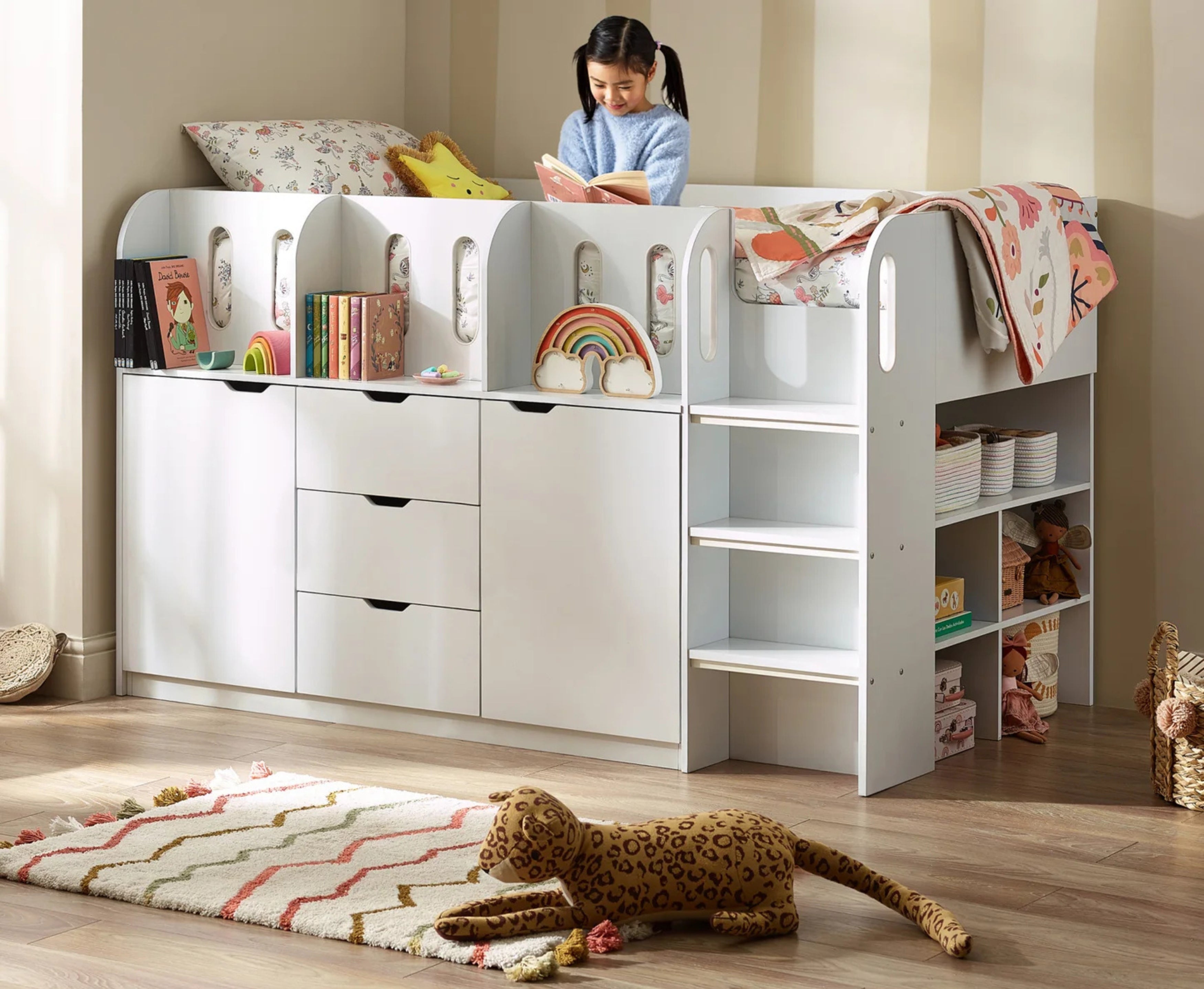 Vision Mid Sleeper Bed - White