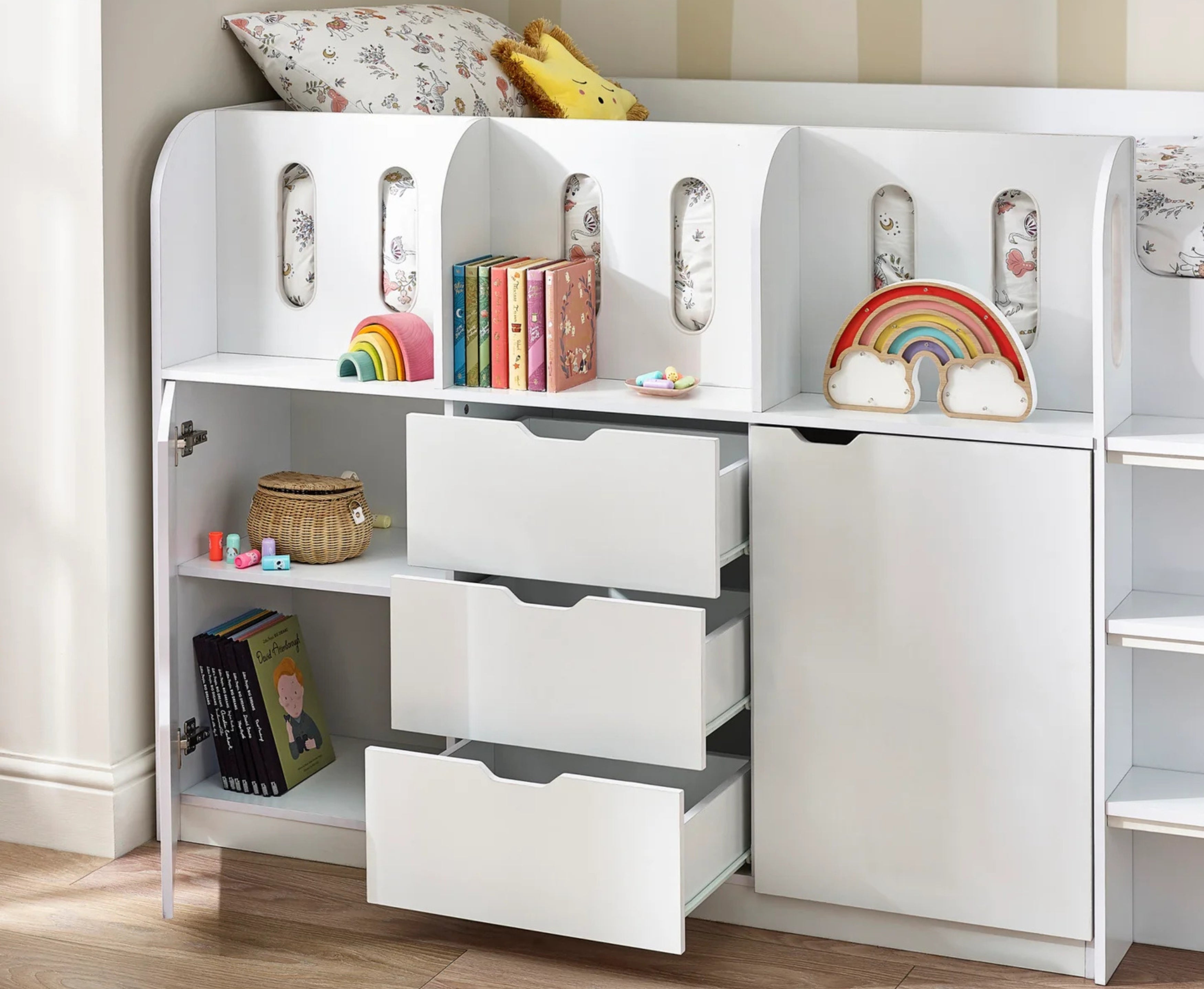 Vision Mid Sleeper Bed - White