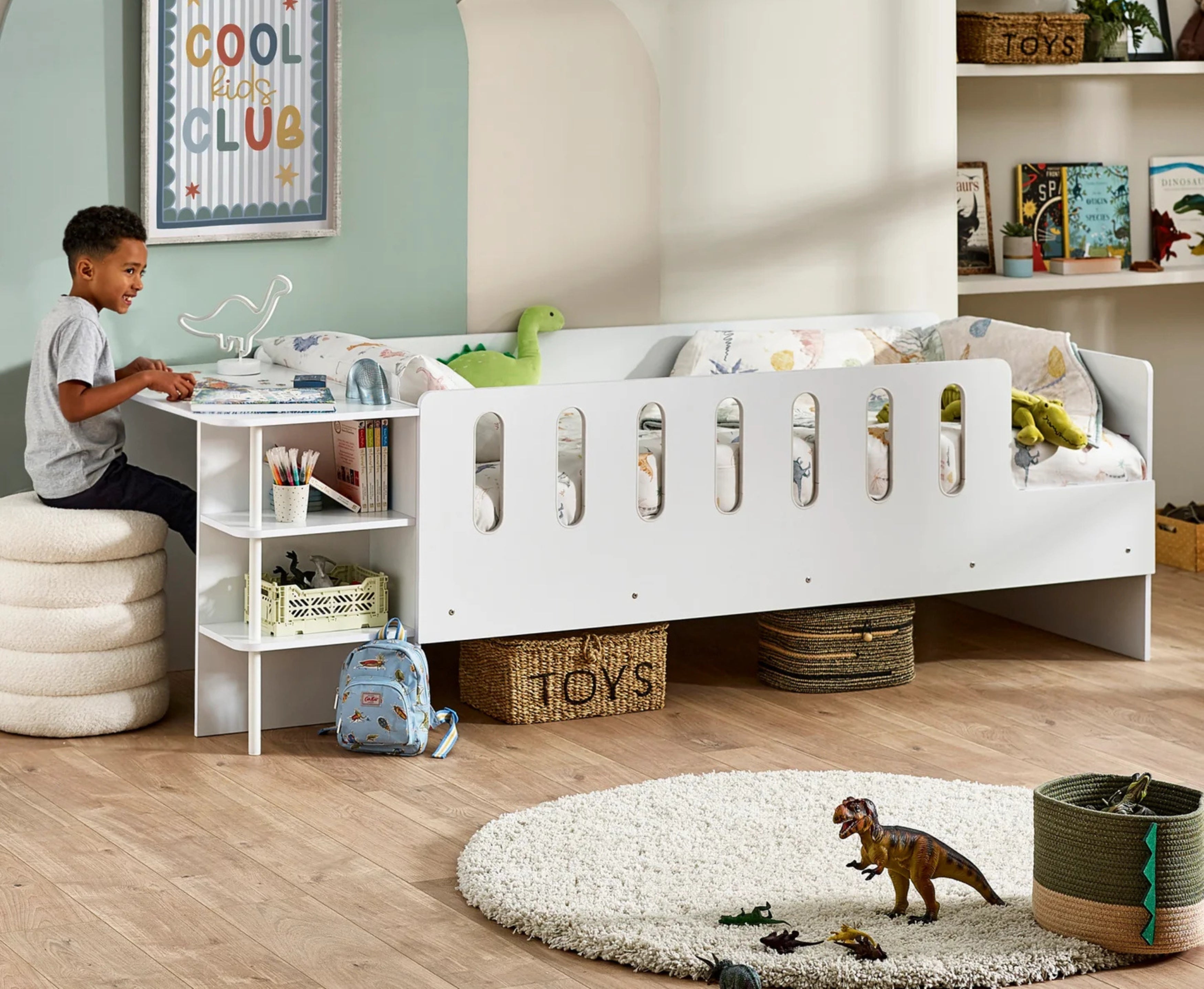 Vision Low Sleeper with Desk - White