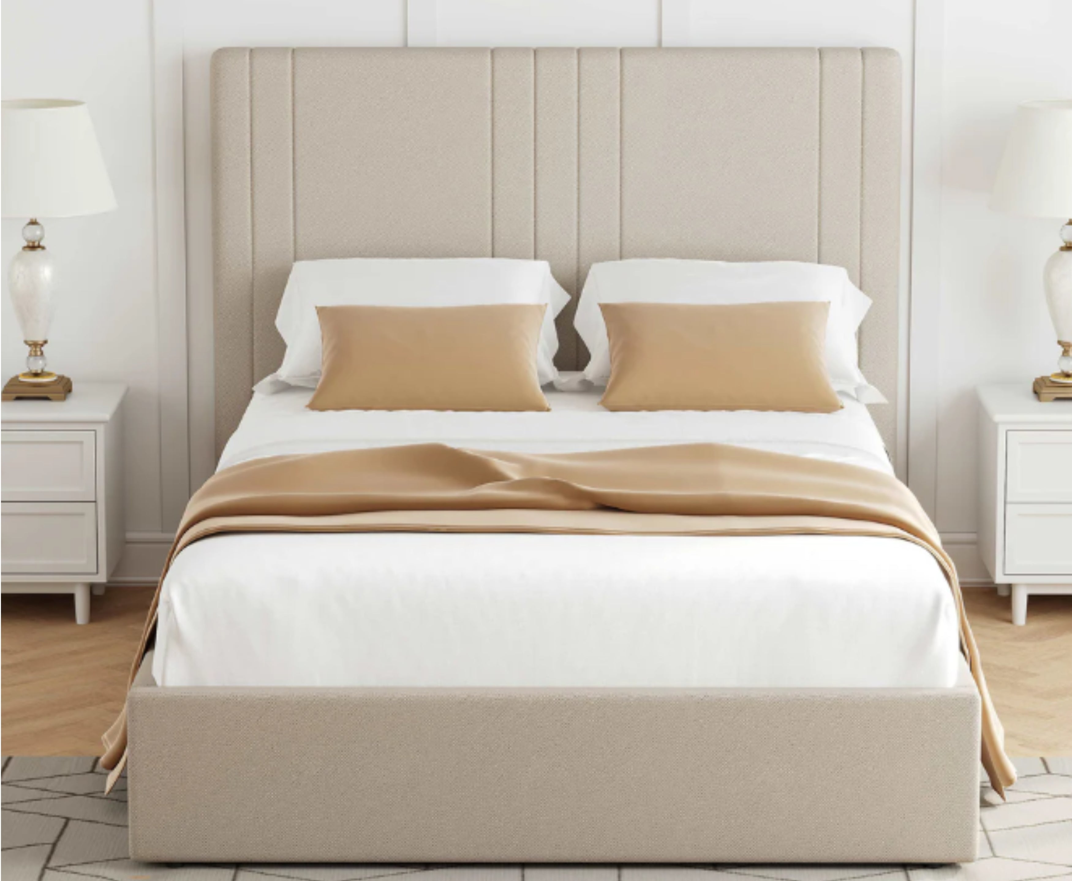 Willa 4ft6 Double Ottoman Bed Frame - Beige