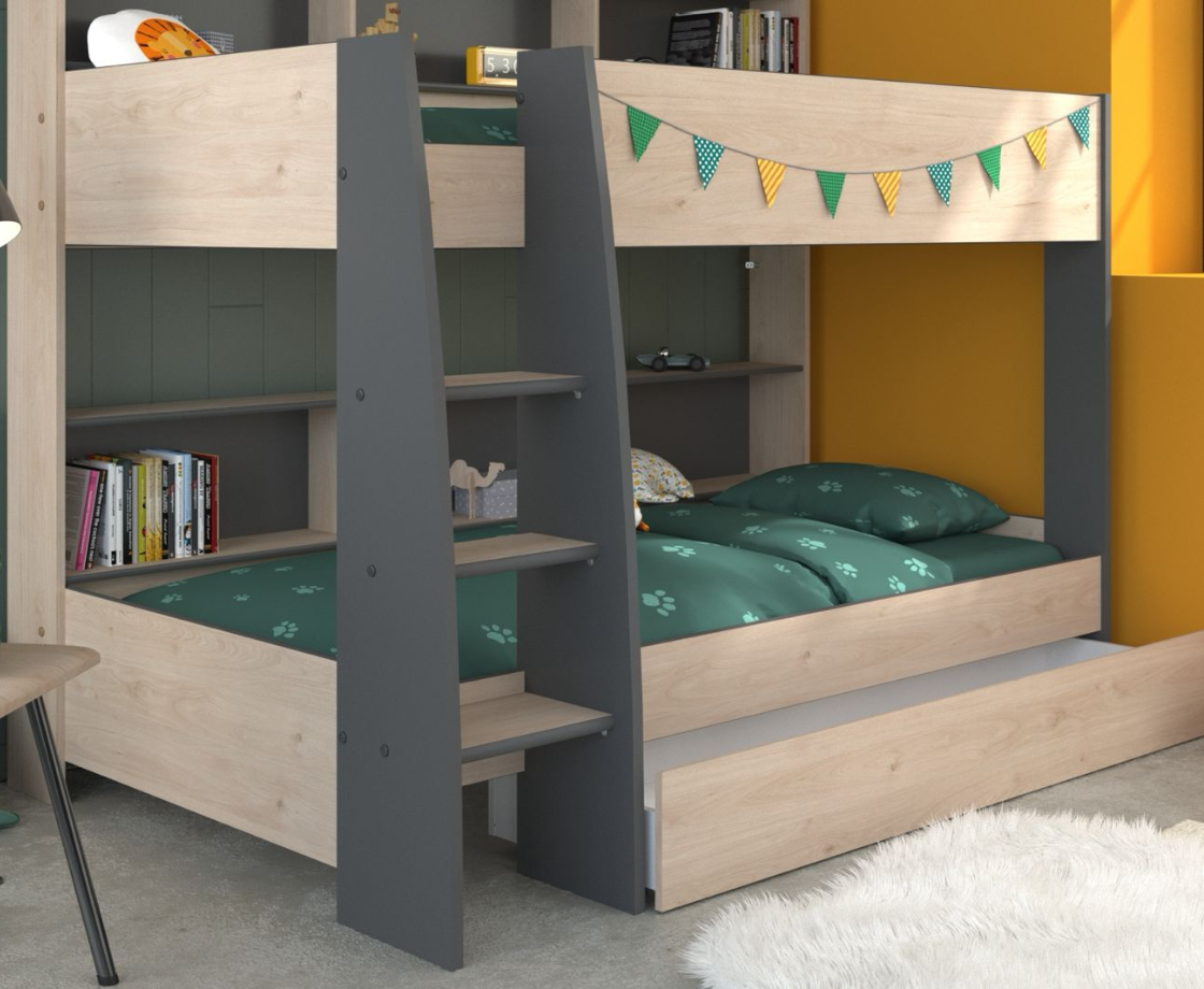 Aslan Bunk Bed - Oak & Anthracite