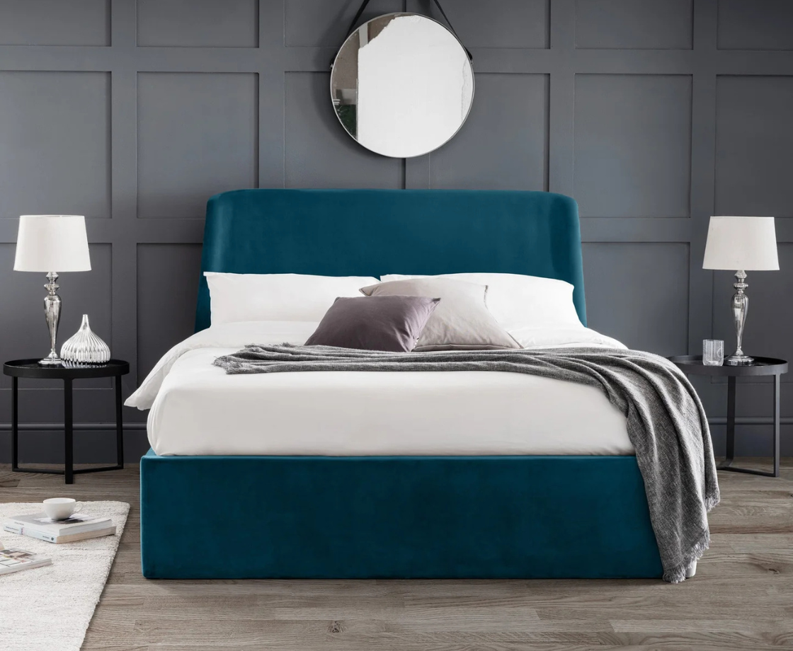 Frida 5ft Kingsize Ottoman Bed - Teal