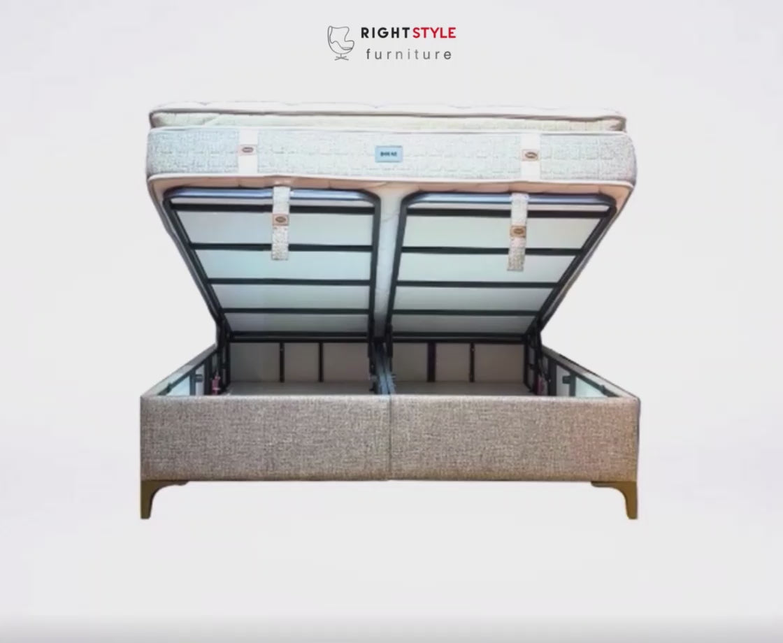 Venus 5ft Kingsize Ottoman Bed Frame - Sand