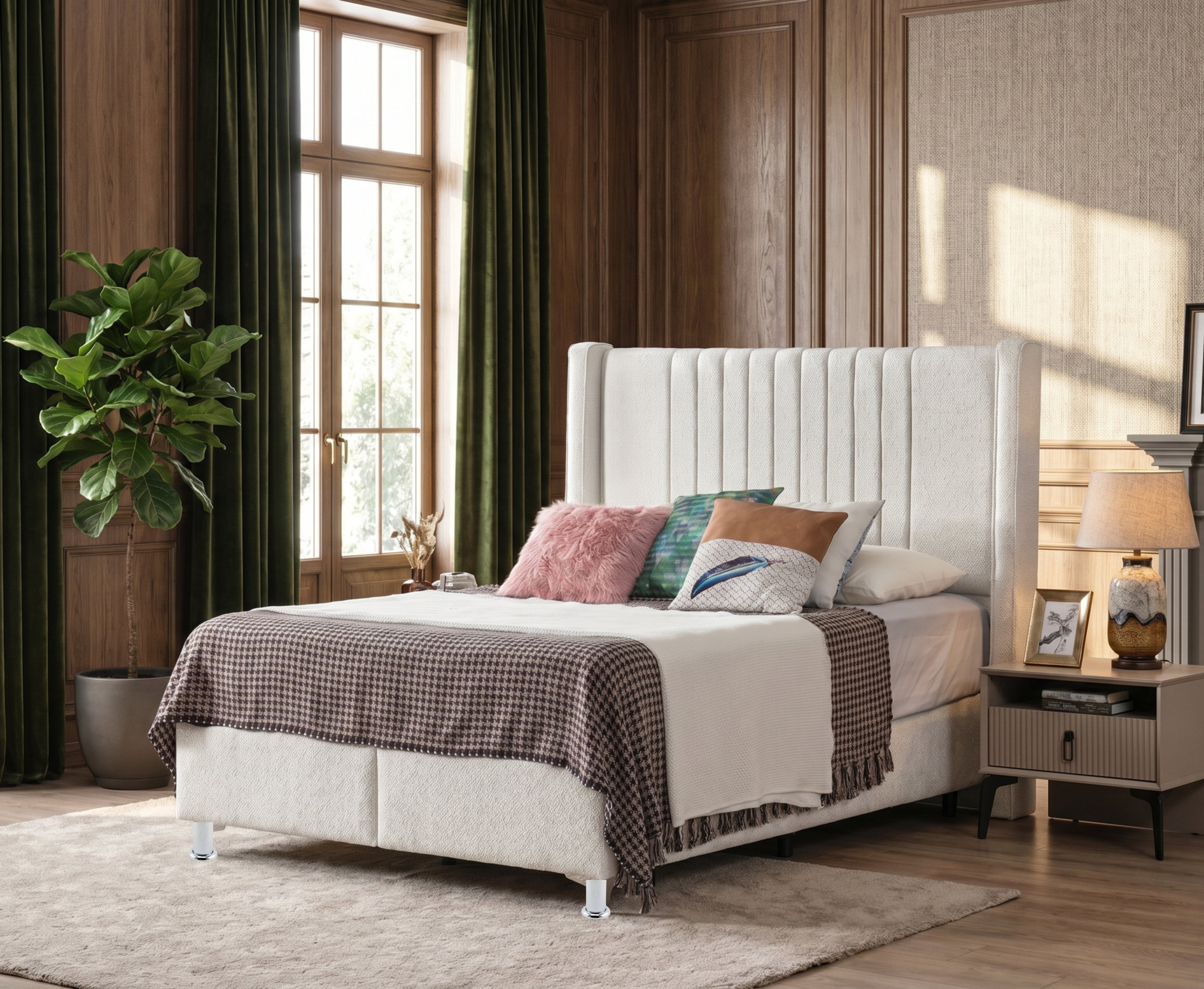 Roma 4ft 6 Double Ottoman Bed Frame - Beige
