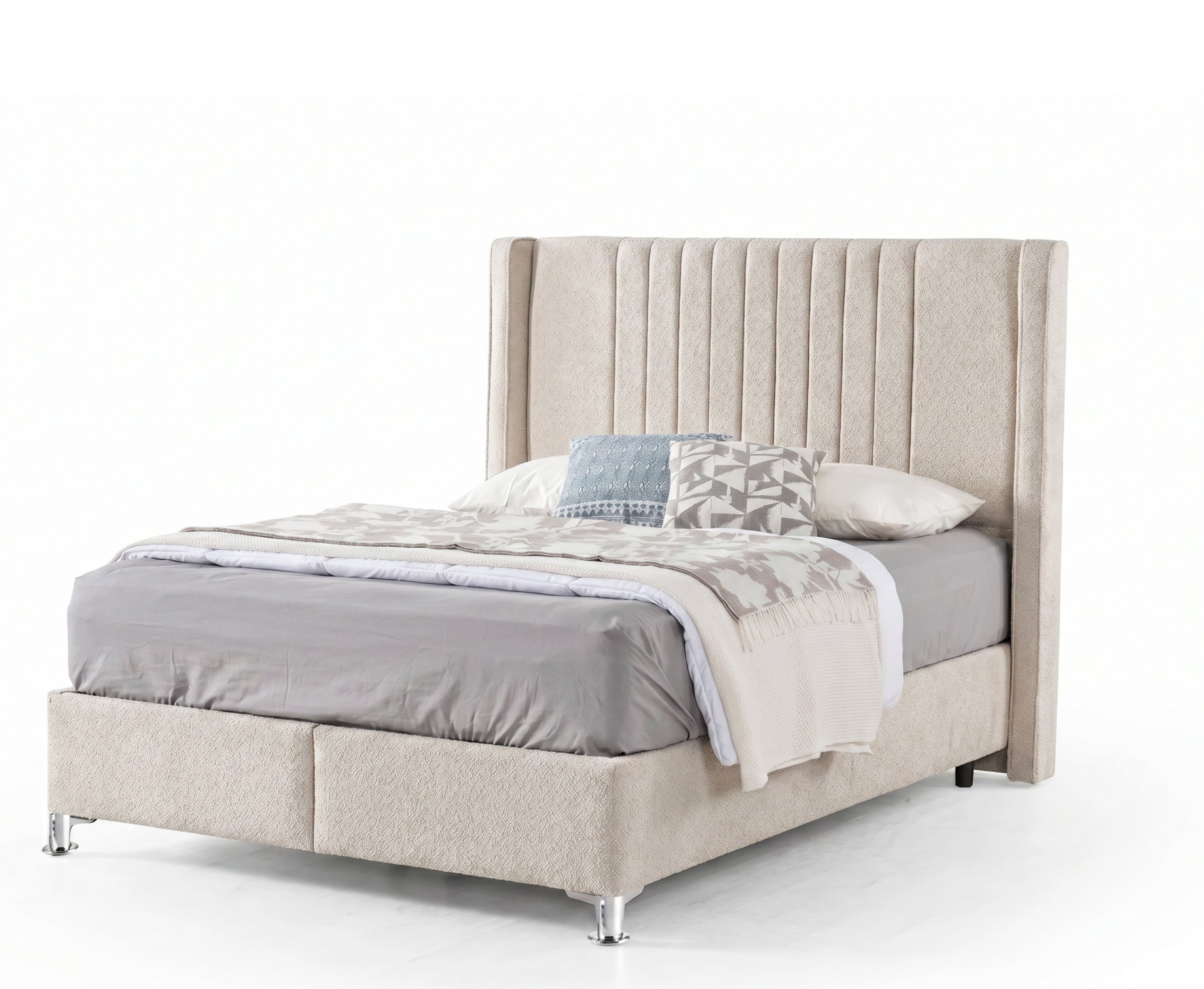 Roma 4ft 6 Double Ottoman Bed Frame - Beige