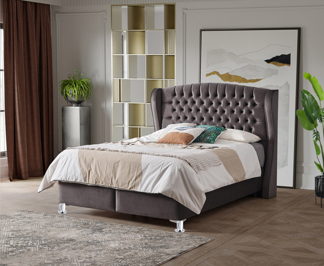 Venus 4ft6 Double Ottoman Bed Pack - Grey | Sand