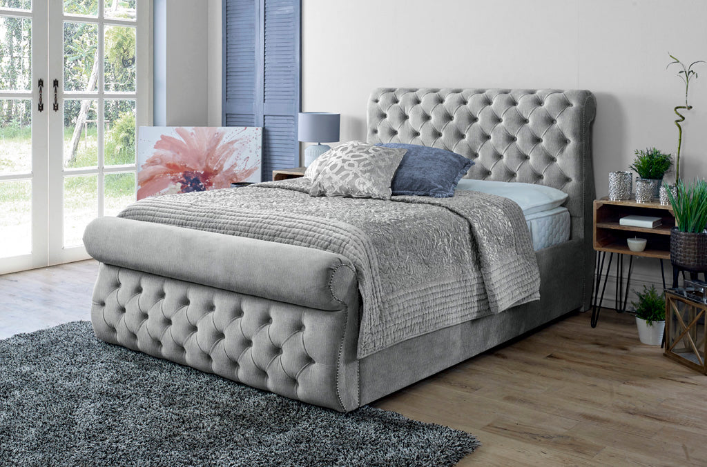 Alicante 5ft Kingsize Ottoman Bed Frame- Velvet Grey