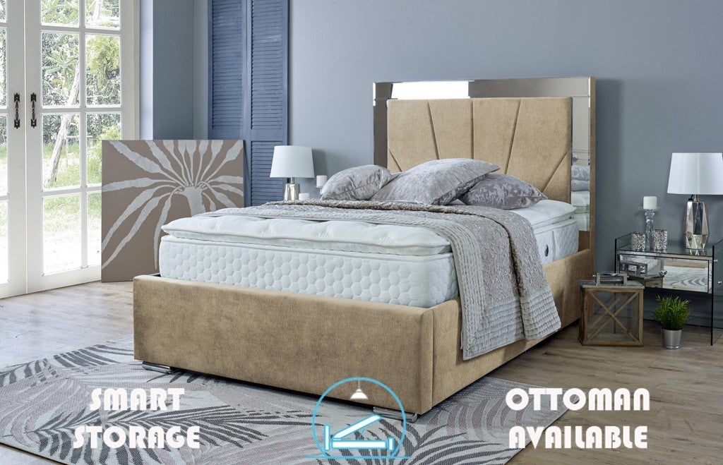Aurora 4ft 6 Ottoman Bed Frame- Velvet Silver