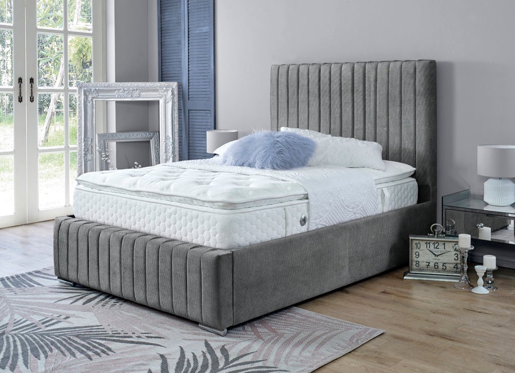 Turin 4ft 6 Ottoman Bed Frame- Naples Silver