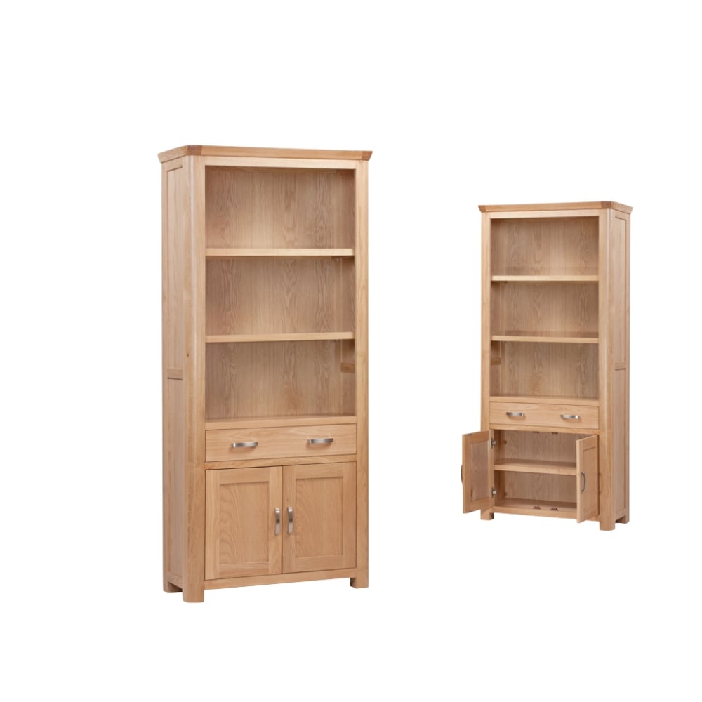 Turin Oak High Bookcase