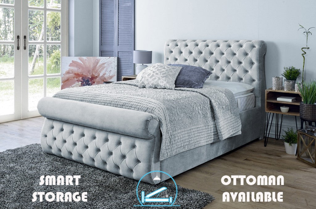 Alicante 4ft Bed Frame- Velvet Blue