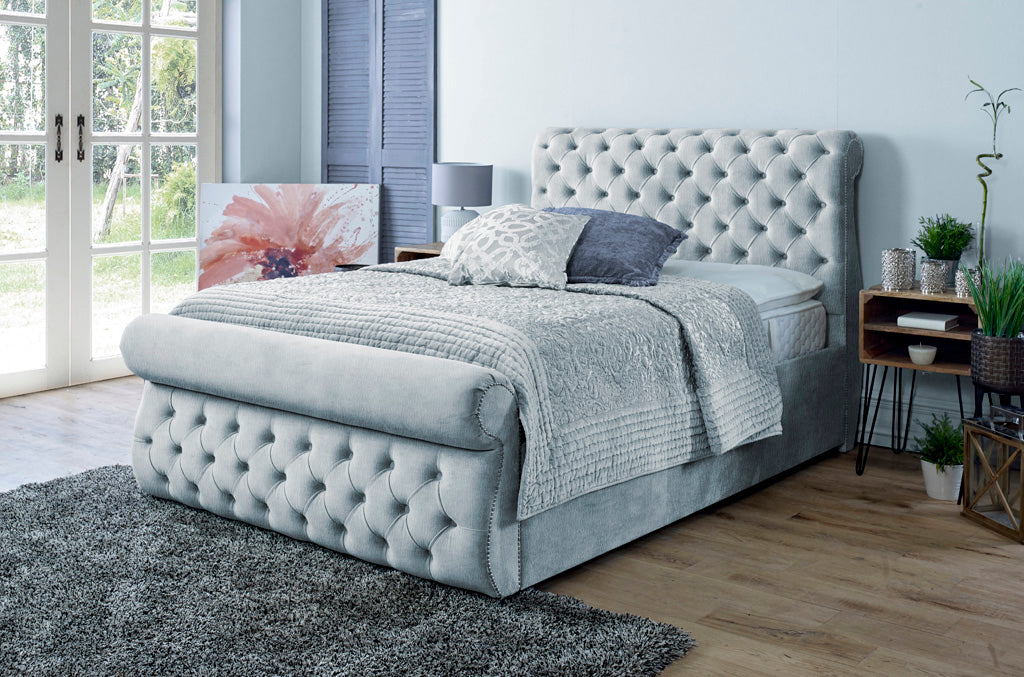 Alicante 3ft Single Bed Frame- Velvet Grey
