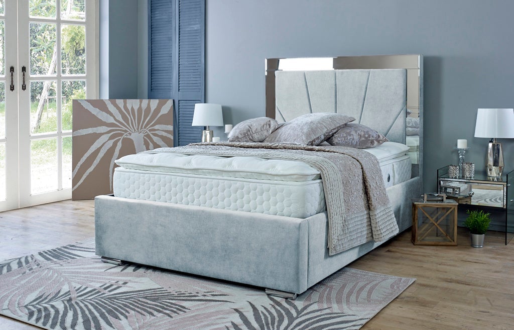 Aurora 6ft Superking Ottoman Bed Frame- Velvet Beige