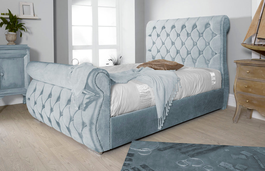 Chester 4ft Ottoman Bed Frame- Velvet Steel