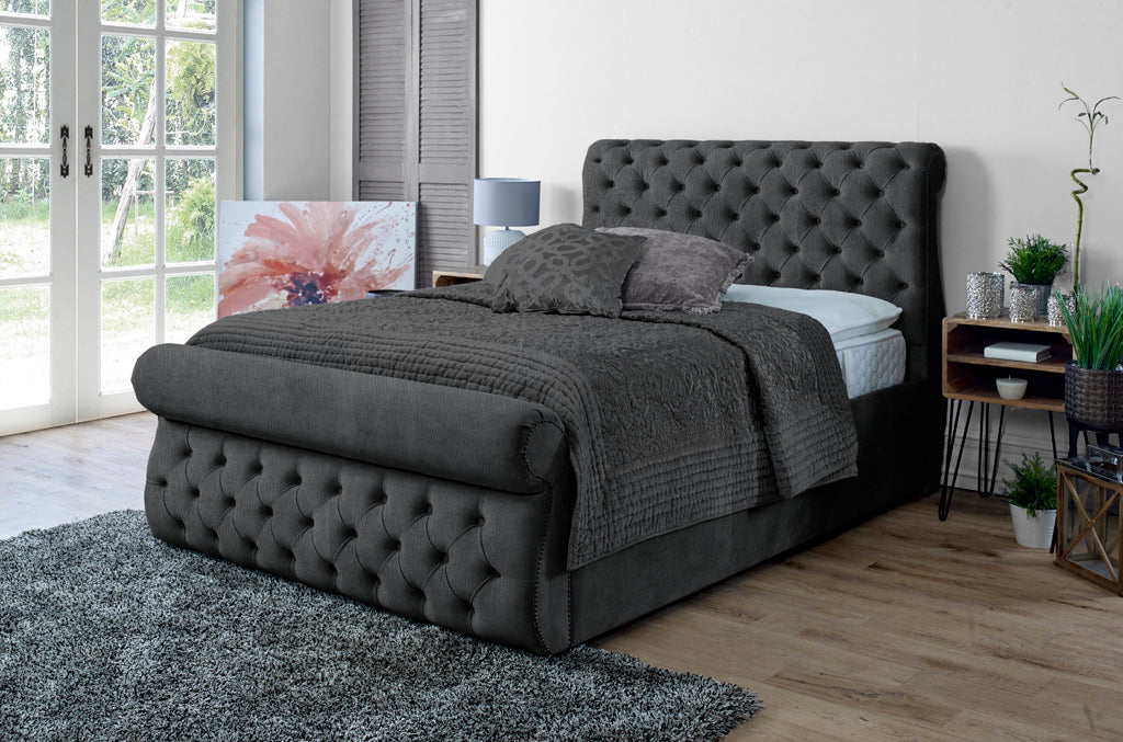 Alicante 6ft Superking Bed Frame- Velvet Grey