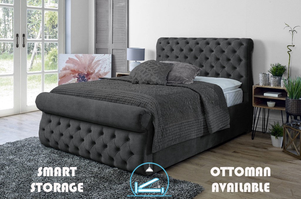 Alicante 4ft Bed Frame- Velvet Blue