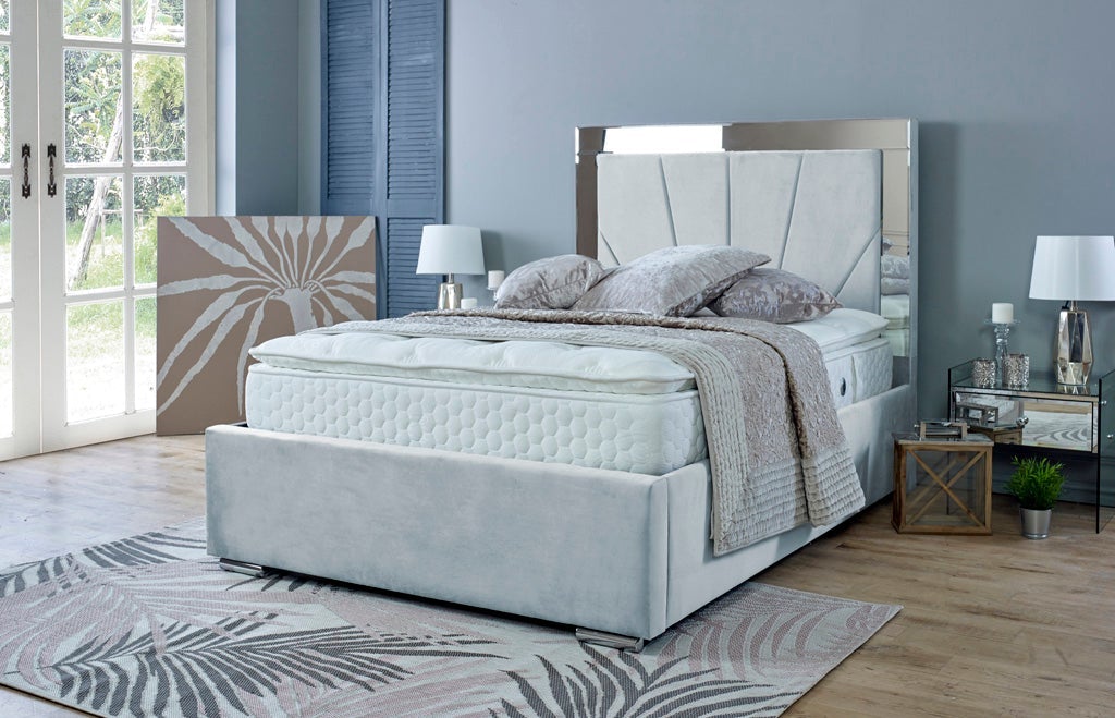 Aurora 5ft Kingsize Ottoman Bed Frame- Velvet Steel