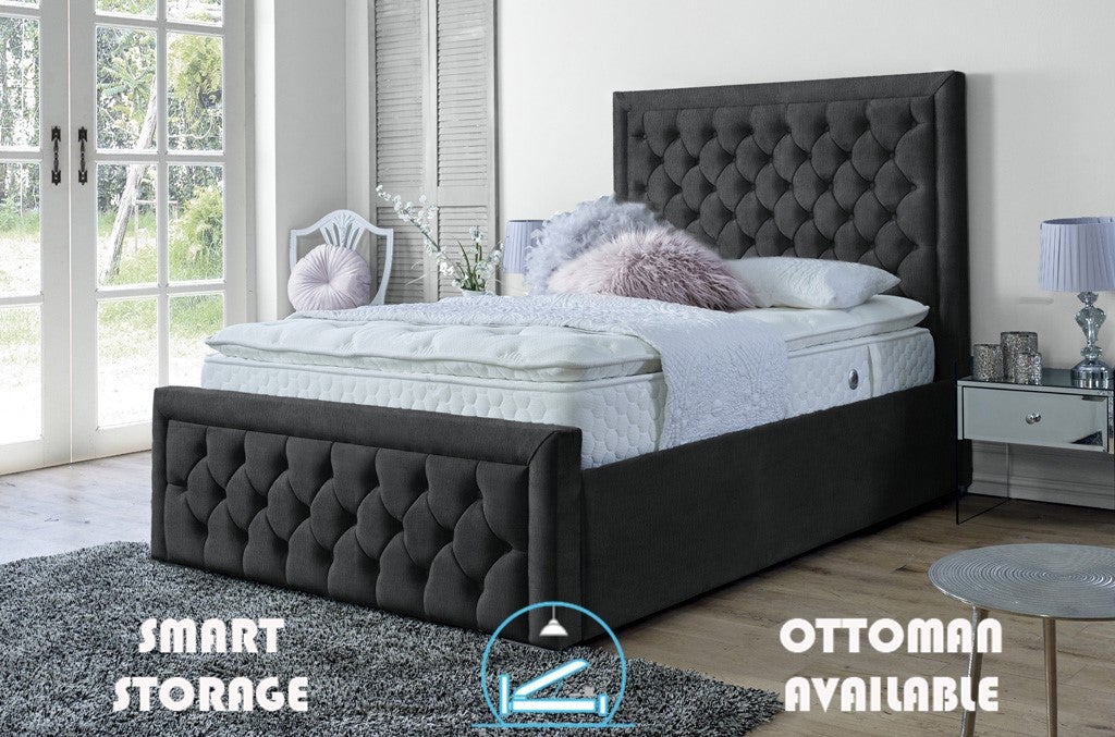 Lewis 4ft Bed Frame- Velvet Black