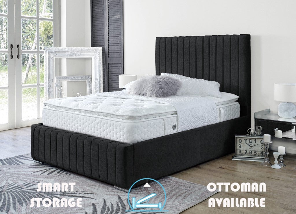 Turin 4ft 6 Ottoman Bed Frame- Naples Silver