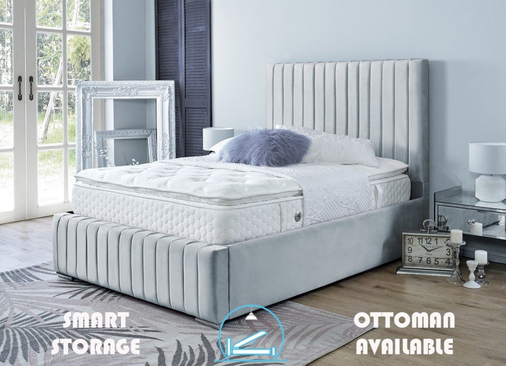 Turin 4ft 6 Ottoman Bed Frame- Velvet Pink