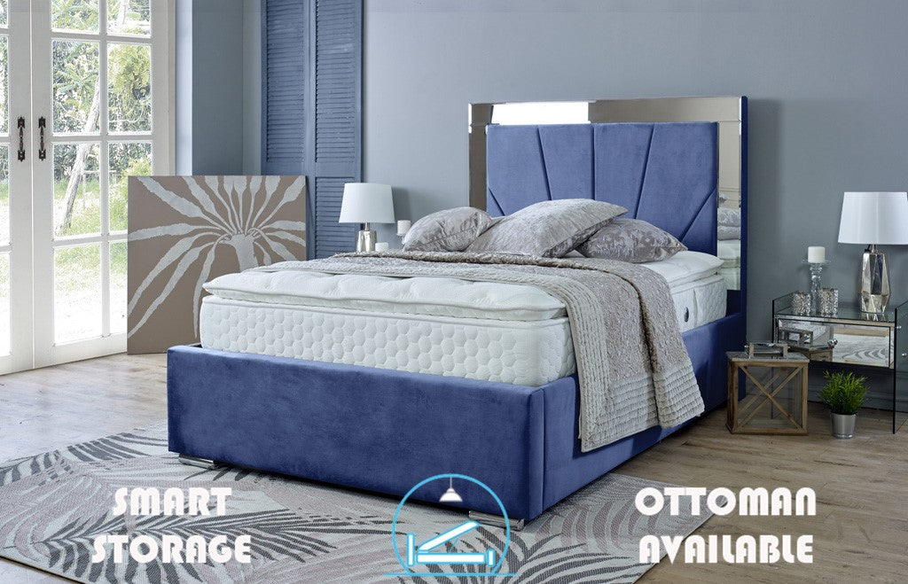 Aurora 5ft Kingsize Bed Frame- Velvet Blue