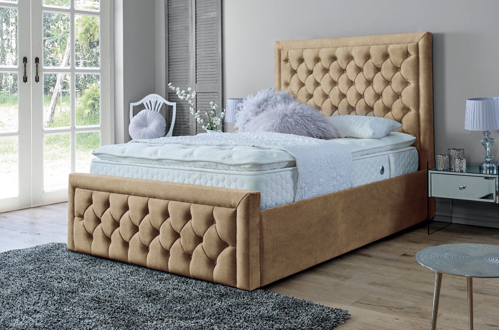 Lewis 4ft 6 Bed Frame- Velvet Steel